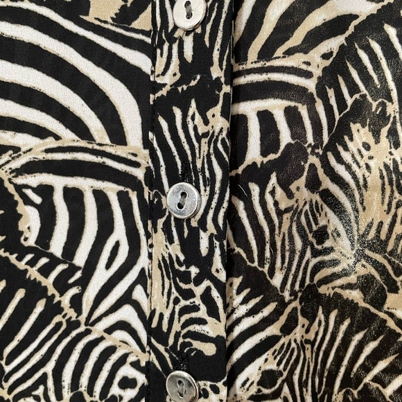 Alfani women’s long adjustable sleeves black and white zebra print size 12 - Picture 4 of 6